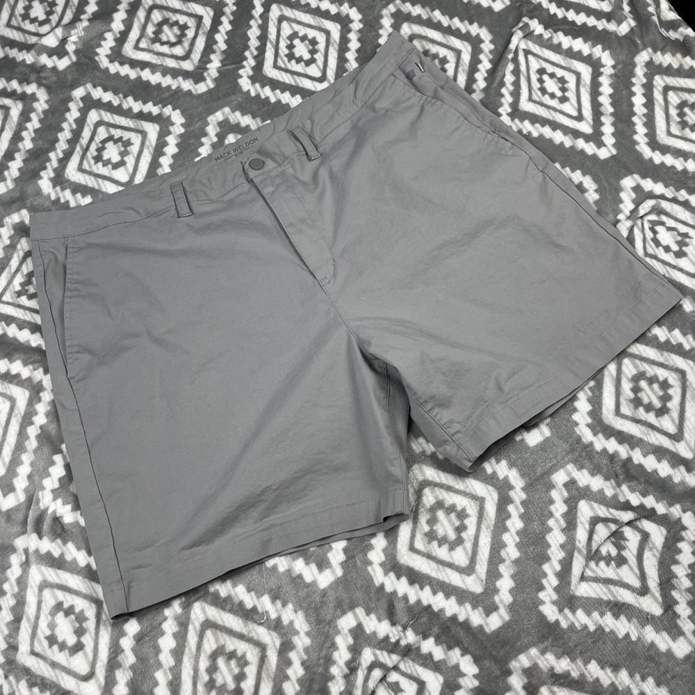 Mack Weldon Shorts Mens 42W Gray Stretch Tech‎ Chino Performance Casual